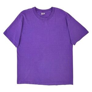 Single Stitch Blank Tee - Vintage Fruit Of The Loom Made in USA Purple T-Shirt